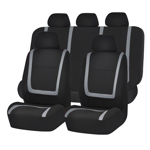 Set huse scaun auto ieftine Universale 9 piese model GREY LINE - GRI