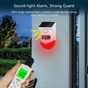 Alarma cu detector de miscare PIR, incarcare solara sau USB, IP65, cu telecomanda - Img 13