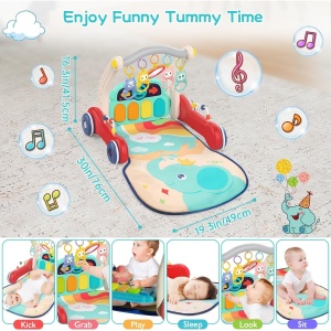 Antemergator 3 in 1, Salteluta si Centru de Activitati cu Lumini si Muzica, 4 Moduri de Joaca, Confortabil, Multicolor - Img 5