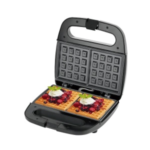 Aparat de Facut Gofre, RAF R536H, 750W, Reglarea Automata a Temperaturii, Negru-Argintiu - Img 1