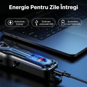 Aparat de tuns fara fir VGR V-298, 4 Distantiere, Afisaj LED, Acumulator 1500mAh/Autonomie mare, Negru - Img 8