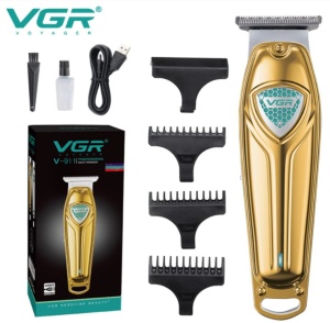 Aparat de tuns profesional VGR V9111, fara fir, portabil, cu 4 distantiere, perie curatare si ulei, auriu - Img 2
