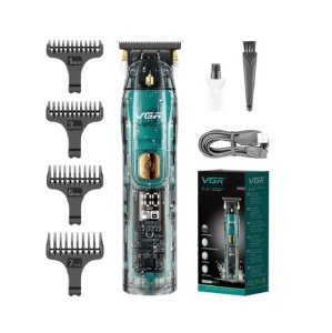 Aparat de tuns si trimmer profesional VGR V-961, fara fir, incarcare USB, cu carcasa transparenta - Img 1