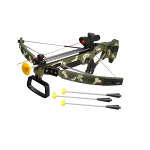 Arbaleta de jucarie Crossbow pentru copii cu ghidaj laser si 3 sageti cu ventuze