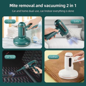 Aspirator manual 3 in 1, cu lumina UV, portabil, anti-acarieni si bacterii, 120W - Img 5