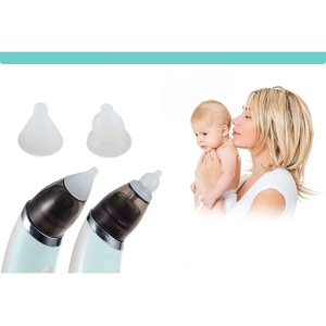 Aspirator nazal pentru copii, portabil, 5 trepte de viteza si 2 capete, incarcare USB, verde - Img 2