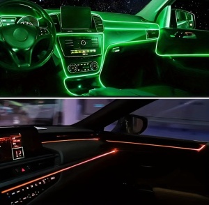 Banda LED RGB cu lumina ambientala pentru interiorul masinii, 2m, 3m sau 5m lungime - Img 5