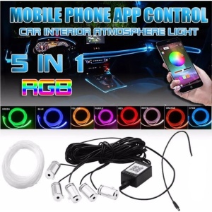 Benzi Led Lumini Ambientale Auto RGB, Control din aplicatie telefon, lungime 6m - Img 2