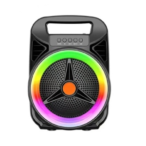 Boxa portabila cu lumina RGB, CS-0604, cu difuzor 6.5", USB, 8W, Negru - Img 3