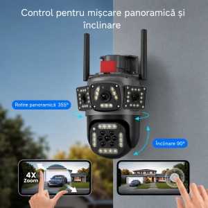 Camera de supraveghere 6MP Ultra HD - Conectivitate WIFI - 2 Lentile - PTZ Rotativ - Zoom digital 10X - Img 2