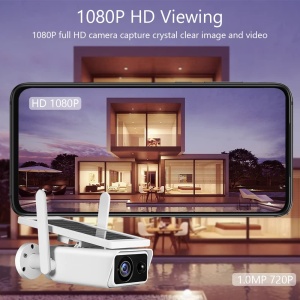 Camera de supraveghere solara, IP66, Full-HD, 2MP, infrared, cu microfon si difuzor, alb - Img 7