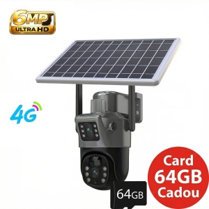Camera de supraveghere Solara V380 PRO, Conectivitate 4G LTE cu Cartela SIM, 2 Lentile, PTZ Rotativ, 9MP Ultra HD