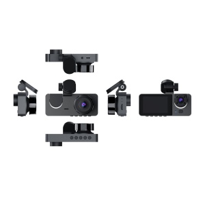 Camera tripla auto DVR slim, ecran LCD 2 inchi, Full HD, 3 lentile, 2 fata si 1 spate, senzor G, negru - Img 8