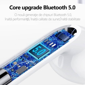 Casti bluetooth fara fir, inear, i12 TWS verde - Img 5