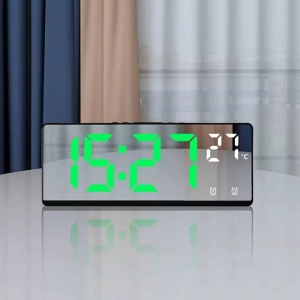 Ceas digital decorativ tip oglinda, Functie de alarma si termometru - Img 2
