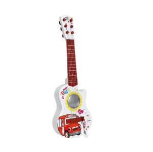 Chitara electrica de jucarie, pentru copii 4 ani+, cu lumini, 6 corzi si 5 melodii, 60cm lungime, rosu cu alb - Img 1