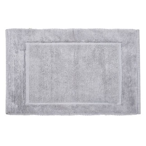Covoras decorativ pentru iarna, din bumbac, model cu margine reliefata, 100x70 cm, gri