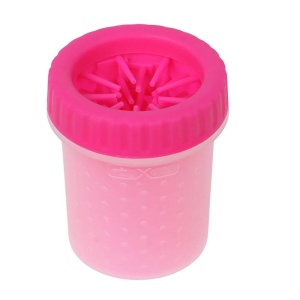 Dispozitiv din silicon pentru curatare labute animale, Talie mare, marime XL, diametru 7.5cm, 15x10cm, Roz - Img 5