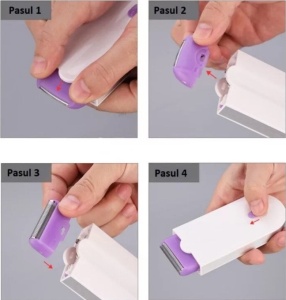 Epilator electric pentru femei, fara fir, 2 in 1, pentru fata si corp, tehnologie Sensa-Light, alb-mov - Img 3