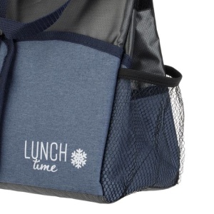 Geanta Izoterma cu Fermoar, Capacitate 8L, 22x15x25cm, Blue Jean Antracit - Img 3