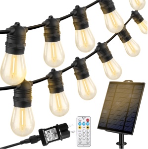 Ghirlanda Luminoasa cu Panou Solar, de 25m/30m cu 25/30 becuri cu lumina calda, cu Telecomanda