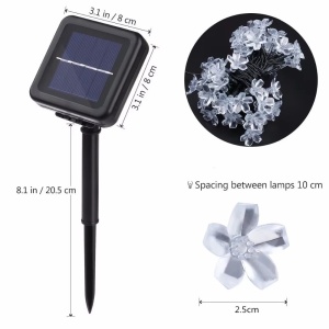 Ghirlanda Luminoasa Solara Flori de Cires cu 50 LED-uri, Lumina Alba Calda/Multicolora, 5m Lungime - Img 23