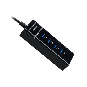 Hub USB cu 4 porturi USB 3.0, ultra slim, incarcare sau transfer de date, 5Gbps, negru - Img 5