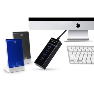 Hub USB cu 4 porturi USB 3.0, ultra slim, incarcare sau transfer de date, 5Gbps, negru - Img 7