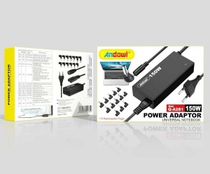 Incarcator universal pentru laptop A281, 150W, 13 mufe magnetice, cablu de 2m, negru - Img 3