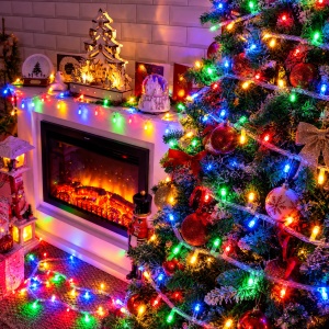 Instalatie de Craciun LED Tip Rola, 100m, 800 LED-uri, 8 Moduri de Iluminare, Interior/Exterior, Fir Transparent, Multicolor - Img 4