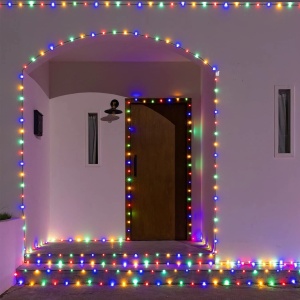 Instalatie LED Liniara, pentru Craciun, 240 LED-uri, 30m, Exterior-Interior, IP44, Jocuri de Lumini, 4 Culori - Img 12