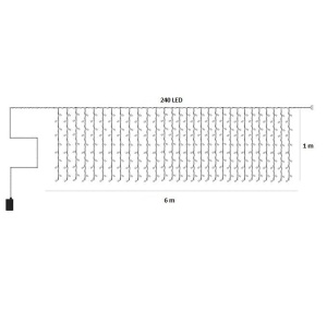 Instalatie Luminoasa cu Franjuri, 240 LED-uri, IP44, 6x1m, Lumina Alba Calda/Rece - Img 15