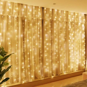 Instalatie Tip Perdea, Cablu Negru, 480 LED-uri, IP65, 6*3m, Lumina Alba Calda/Rece, Albastra, Multicolora - Img 5