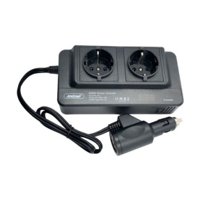 Invertor de Tensiune de la Priza Auto 12V la Priza EU Dubla 230V, 300W, Afisaj Digital