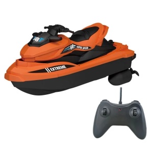 Jet Ski cu telecomanda, dimensiuni 30x9x23cm, 27MHZ, portocaliu-negru - Img 1