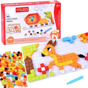 Joc Educativ Tip Mozaic, 248 de Piese, pentru Copii de 4ani+, Rosu/Multicolor - Img 7