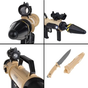 Jucarie realista arma Bazooka, cu lumini si sunete, cu accesorii realiste incluse - Img 4