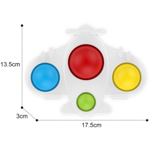 Jucarie senzoriala pentru bebelusi, in forma de avion, din silicon si plastic, alb-multicolor - Img 6