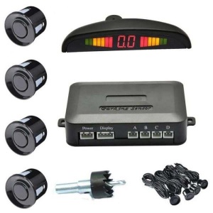 Kit 4 senzori de parcare cu display, Universal, Negru - Img 1