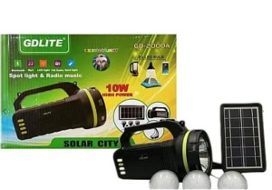 Kit Solar GDLite GD-2000A cu 3 becuri incluse, boxa cu Bluetooth si Radio XL - Img 2