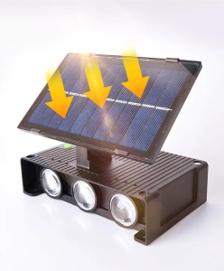 Lampa cu panou solar 6 LED, Montaj pe perete, Iluminare sus-jos, Lumina alb cald - Img 4