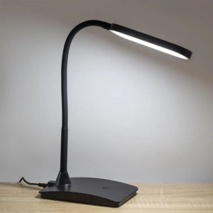 Lampa de birou cu LED, Putere 5V/1A, Functie tactila si USB, Reglabila, Dimensiune 10.5x17x23 cm, Negru mat - Img 2