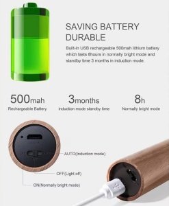 Lampa LED inteligenta cu senzor de miscare - Incarcare USB - Lumina calda - Img 14