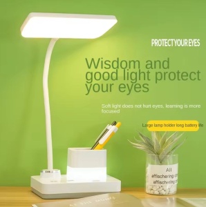 Lampa LED model 1945 pentru birou 4W, cu suport pixuri, reglabila, 3 moduri de iluminare, dimabila, alb - Img 7