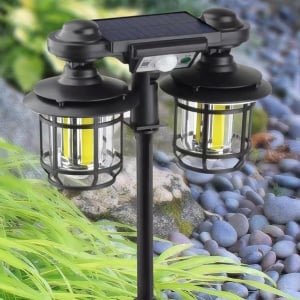 Lampa solara dubla model JD-2217 cu 192 LED COB pentru grădină și terasă - Img 2