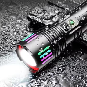 Lanterna LED cu zoom, telescopic, L660, reincarcabila, 35W, 500m, 2000LM, aluminiu, 27x6.2 cm, negru - Img 2