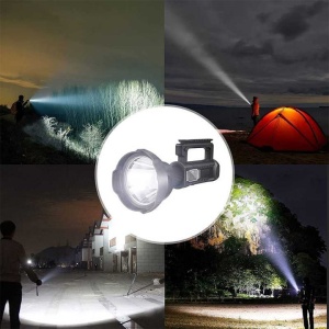 Lanterna Profesionala LED cu acumulator, Incarcare USB, Raza de actiune 800m, 4 moduri de iluminare, functie Powerbank - Img 3
