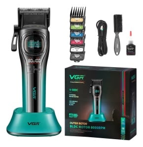 Masina de tuns profesionala VGR V-888C, Motor 7000/8000 RPM, Acumulator 2500 mAh, Display LED, 6 Piepteni Inclusi - Img 11