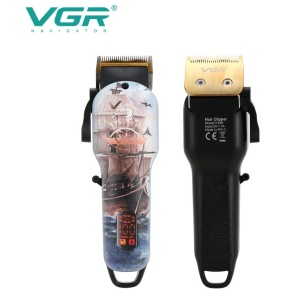 Masina tuns profesionala VGR V-689, fara fir, 5W, cu ecran LCD, lame din otel, carcasa multicolora - Img 5