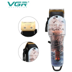 Masina tuns profesionala VGR V-689, fara fir, 5W, cu ecran LCD, lame din otel, carcasa multicolora - Img 7